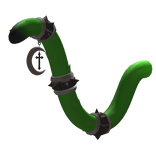 Goth Chained Cat Tail w/ Cross (Green)