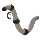 Goth Chained Cat Tail w/ Cross (White)