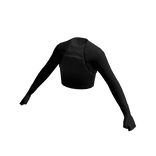 Goth Cropped Up Black T-Shirt with Gloves