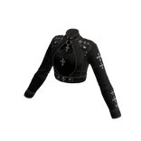 Goth Cutout Crop Jacket w/ Cross (Black)