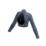 Goth Cutout Crop Jacket w/ Cross (Blue)