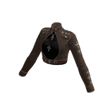Goth Cutout Crop Jacket w/ Cross (Dark Brown)