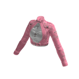 Goth Cutout Crop Jacket w/ Cross (Pink)