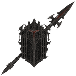 Goth Death Knight Left Shield+Spear