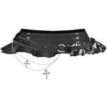 Goth Emo Doll Mini Ruffle Skirt w/ Chains (Black)