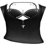 goth emo stud pierced cross stripes top