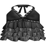 goth emo studded babydoll ruffle tank dress black