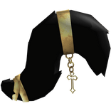 Goth Gold Chained Black Cat Tail