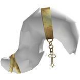 Goth Gold Chained White Cat Tail