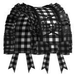 ♡ goth headdress with bows & lace in black plaid