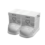 Goth Heart White Boots