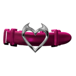 Goth Imp Heart Belt Choker Y2K - Hot Pink Silver