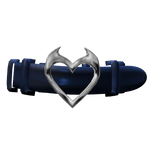 Goth Imp Heart Belt Choker Y2K - Navy Blue Silver