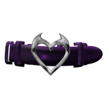 Goth Imp Heart Belt Choker Y2K - Purple Silver