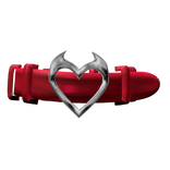 Goth Imp Heart Belt Choker Y2K - Red Silver