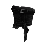 Goth Lace Up Skirt w/ Belt & Sash (Black)