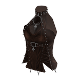 Goth Lace Up Skirt w/ Belt & Sash (Brown)