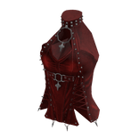 Goth Lace Up Skirt w/ Belt & Sash (Red)