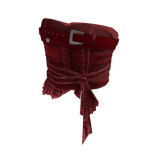 Goth Lace Up Skirt w/ Belt & Sash (Red)