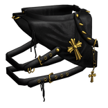 Goth Leather Chrome Harness (Gold)