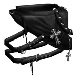 Goth Leather Chrome Harness (Silver)