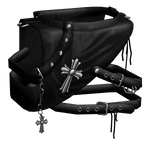 Goth Leather Chrome Harness (Silver)