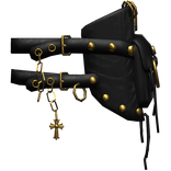 Goth Leather Emo Shoulder Straps (Left) (Gold)