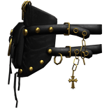 Goth Leather Emo Shoulder Straps (Right) (Gold)