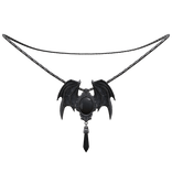Goth Necklace With Chain & Bat Shaped Jewelry