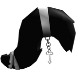 Goth Silver Chained Black Cat Tail