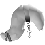 Goth Silver Chained White Cat Tail