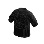 Goth Spiderweb Layered T-Shirt (Black)