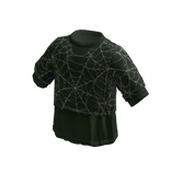 Goth Spiderweb Layered T-Shirt (Dark Green)
