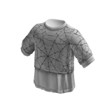 Goth Spiderweb Layered T-Shirt (White)