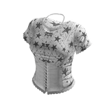 Goth Star Corset Top w/ Cross (Gray)