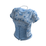 Goth Star Corset Top w/ Cross (Light Blue)