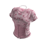 Goth Star Corset Top w/ Cross (Pink)