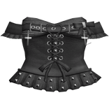 goth vamp emo studded black buckle stitched dress