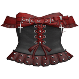 goth vamp emo studded red black corset bow dress