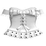 goth vamp emo studded white buckle corset dress