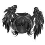 Gothic Angel feathered Wolf Cut [black & white]