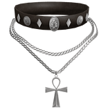 Gothic Ankh Choker Necklace in Brown