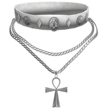 Gothic Ankh Choker Necklace in White