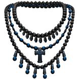 Gothic Beaded Rosary Black & Blue (PBR)