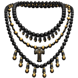 Gothic Beaded Rosary Black & Gold (PBR)