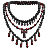 Gothic Beaded Rosary Black & Red (PBR)