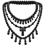 Gothic Beaded Rosary Black (PBR)