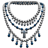 Gothic Beaded Rosary Silver & Blue (PBR)