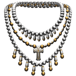 Gothic Beaded Rosary Silver & Gold (PBR)