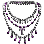 Gothic Beaded Rosary Silver & Purple (PBR)